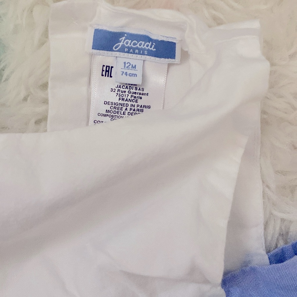 Jacadi White and Blue Kids One Piece - Picture 2 of 3